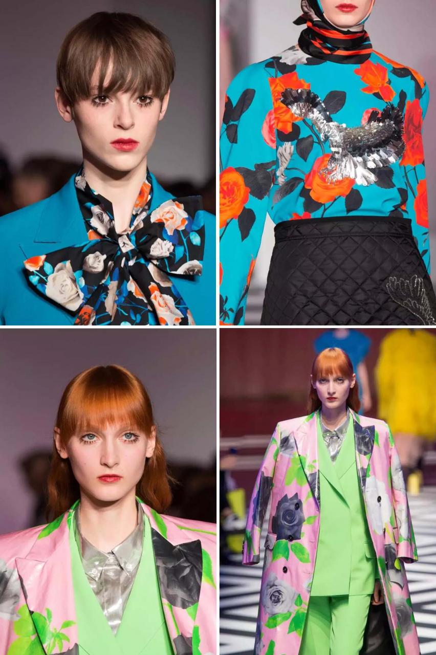 MSGM, showed a picture printing on the 201718 winter runway. 