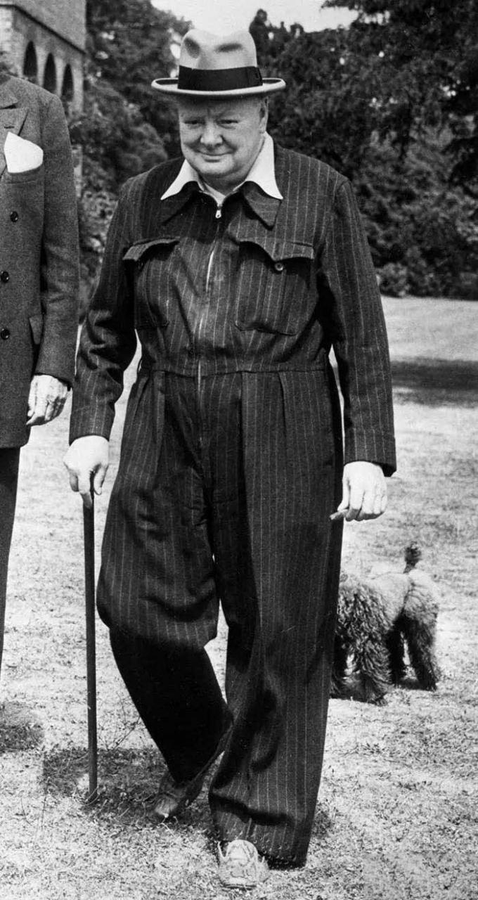 Prime-Minister-Churchill-is-a-big-jumpsuit-fan-and-he-wears-Python-skin-shoes-to-match-jumpsuit