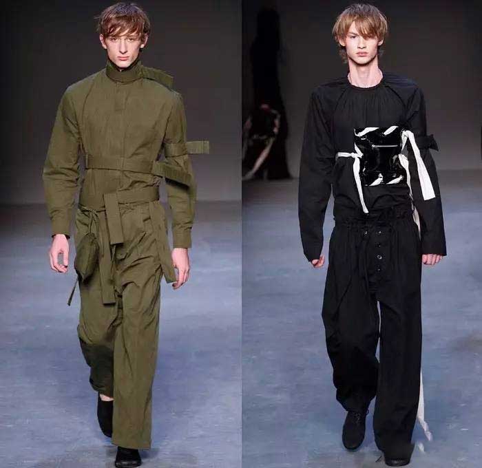 To be more masculine, dress like a Ninja or chivalrous man by pilling on the details of their uniforms and coveralls.