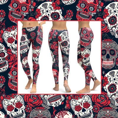 surga skull pattern printed leggings