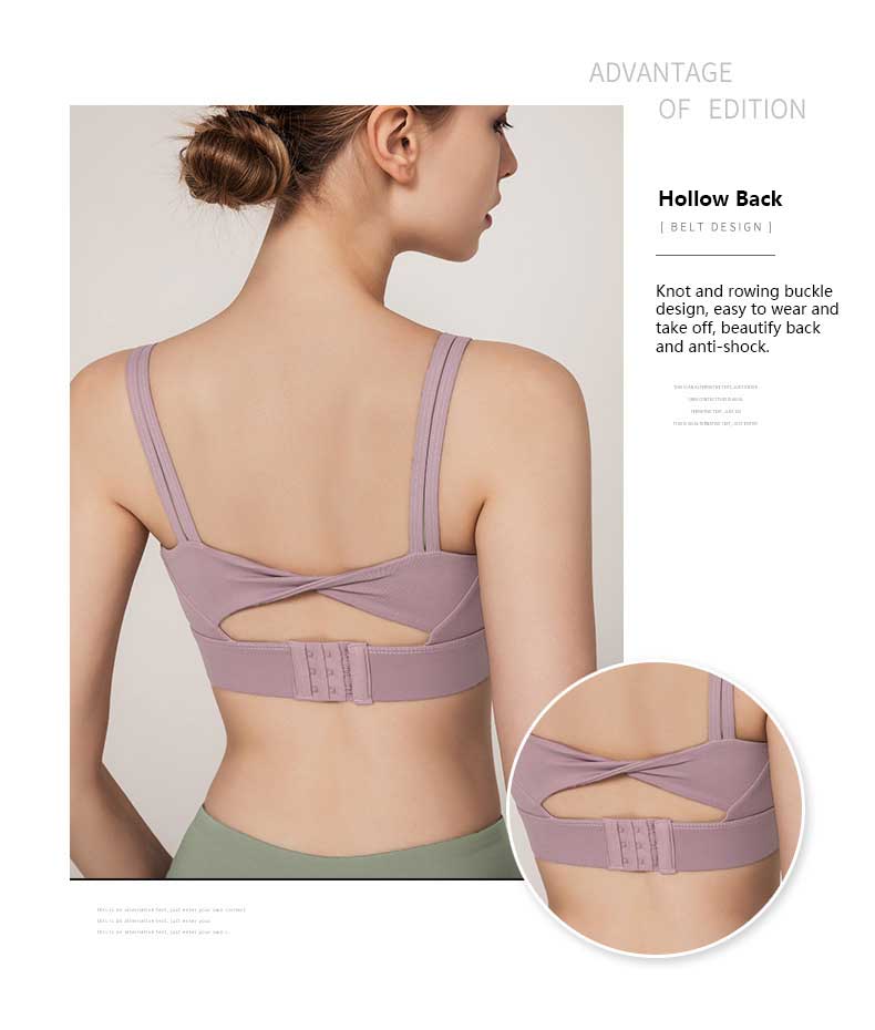 High-support-sports-bra-Hollow-back-knot-and-rowing-buckle-design,-easy-to-wear-and-take-off,-beautify-back-and-anti-shock