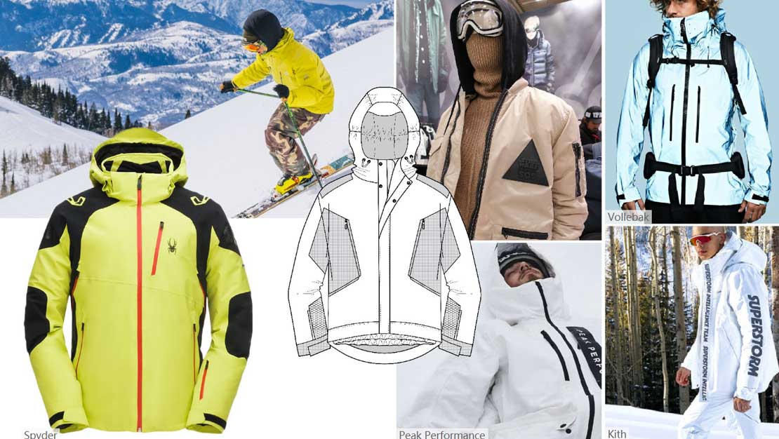 The ski jacket is made of soft shell fabric, which is not only light and keep warm, but also weatherproof.