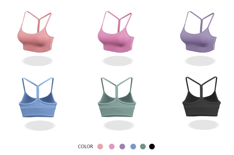 Anti-tightening little shoulder-strap padded sport bra