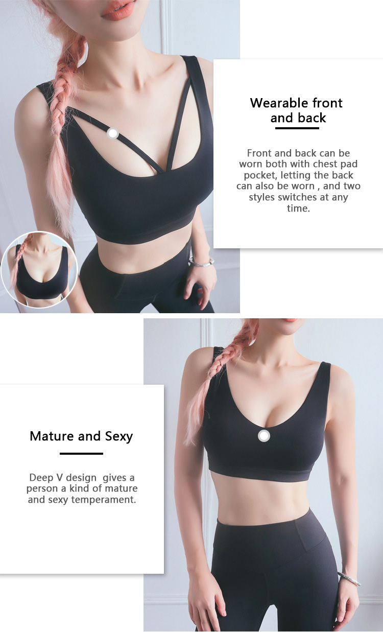 Deep-V-design-of-high-intensity-sports-bra