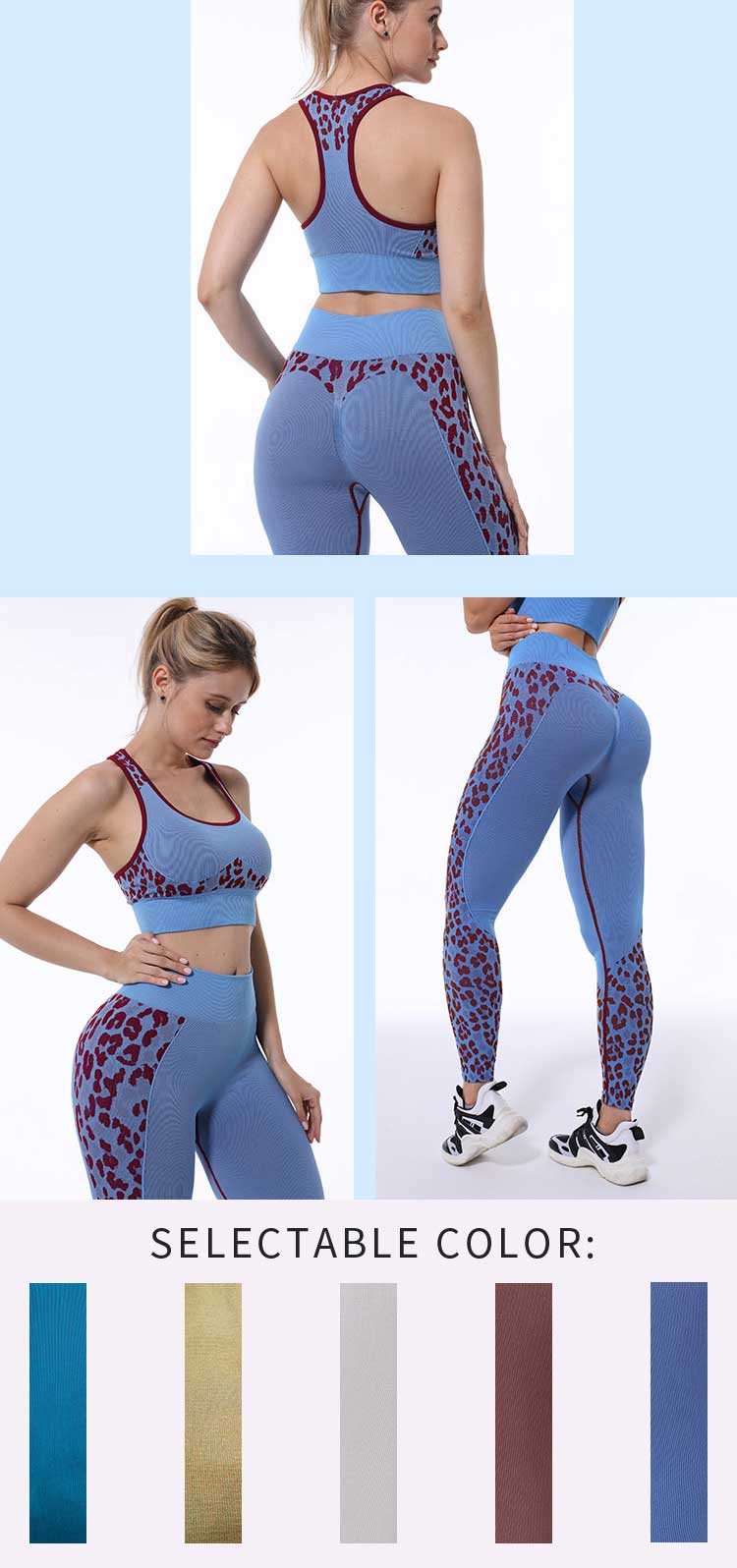 Leopard print design for seamless sports leggings push up your butt design