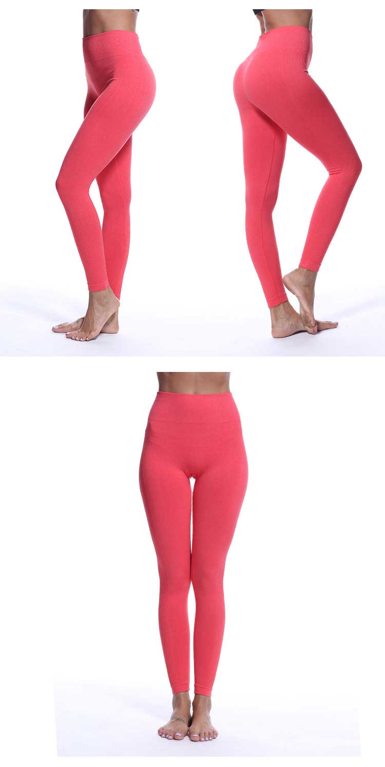 Orange-red-display-for-seamless-high-waisted-leggings