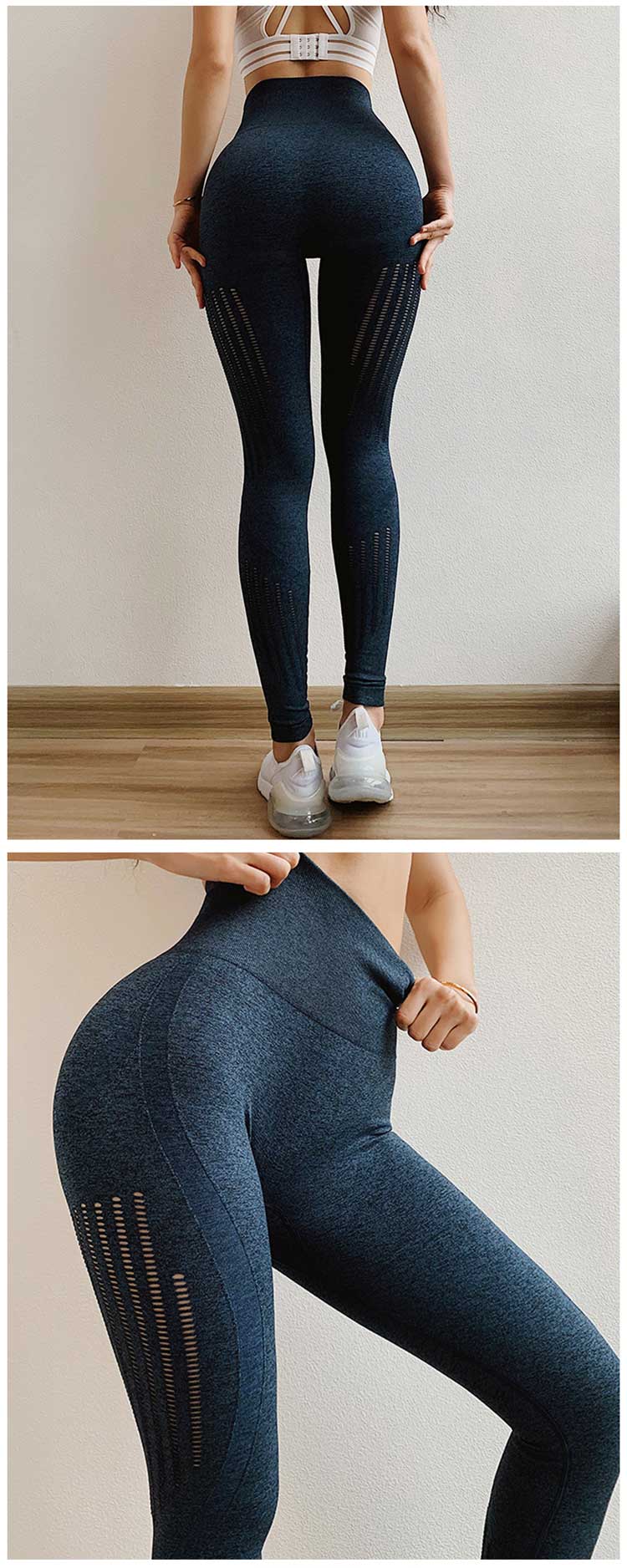 Navy-blue-Hollow-out-seamless-yoga-pants