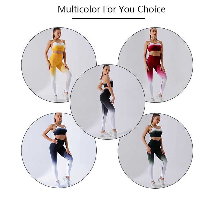 Womens seamless leggings with gradient color design