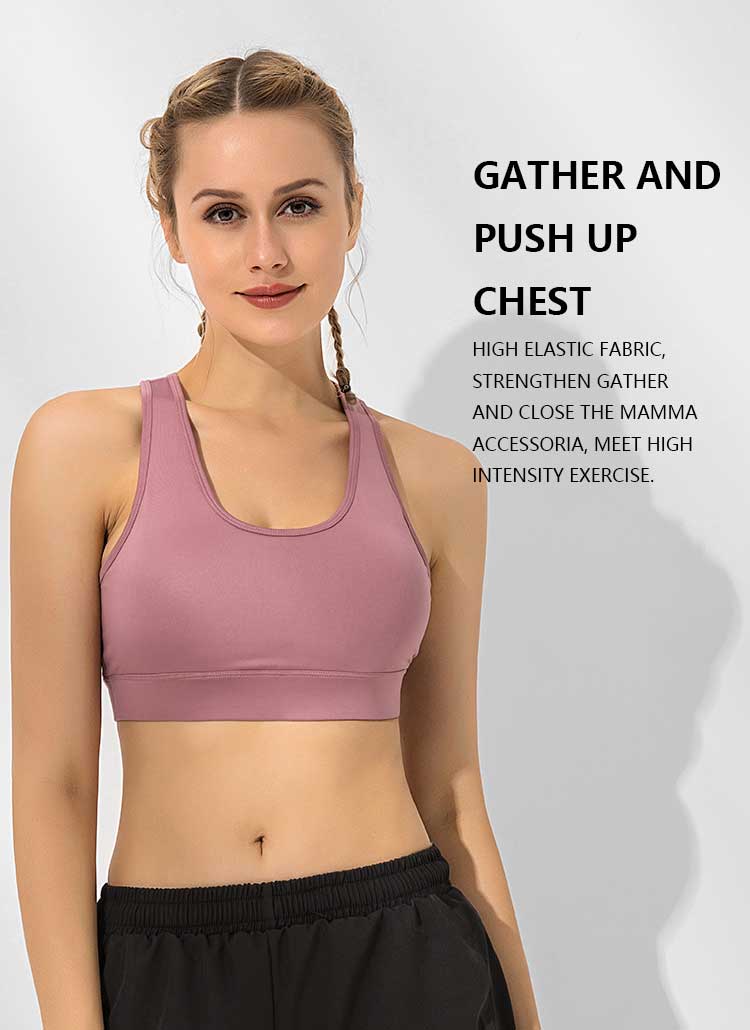 This sports bra with back closure can give you medium strength