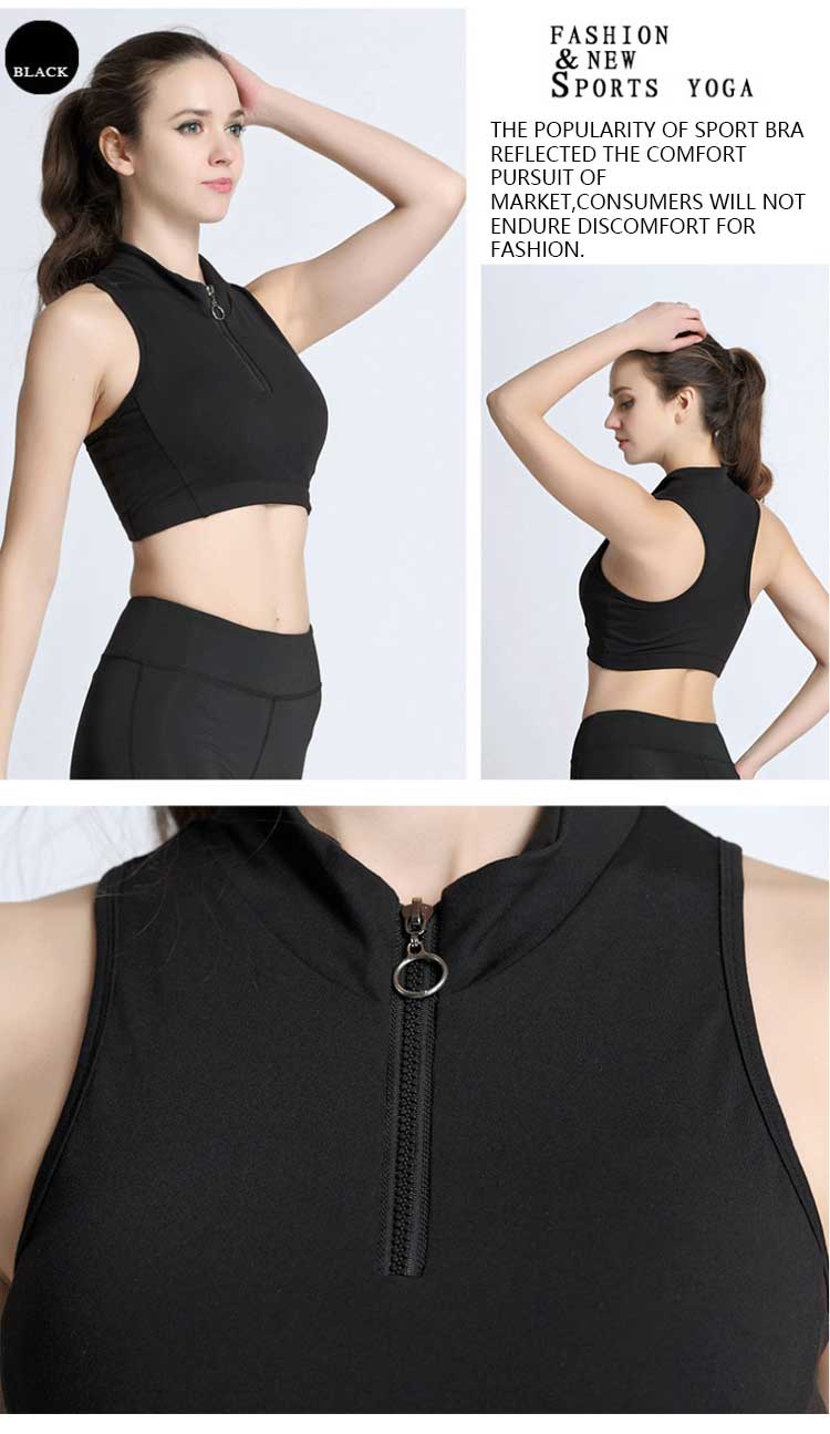 this high neck sports bra design that can reflect the retro temperament of women in a leisure way of wearing
