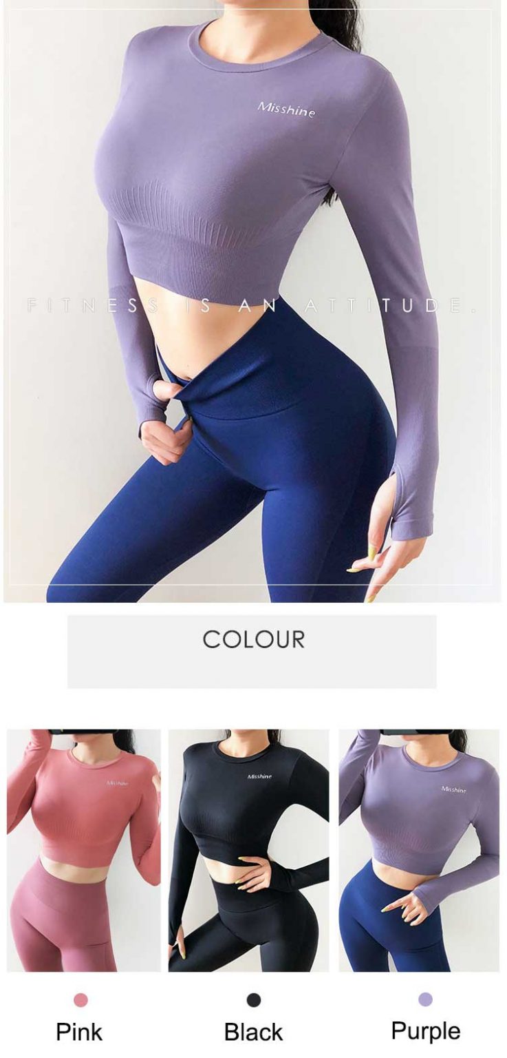 Long sleeve exercise tops Activewear manufacturer Sportswear