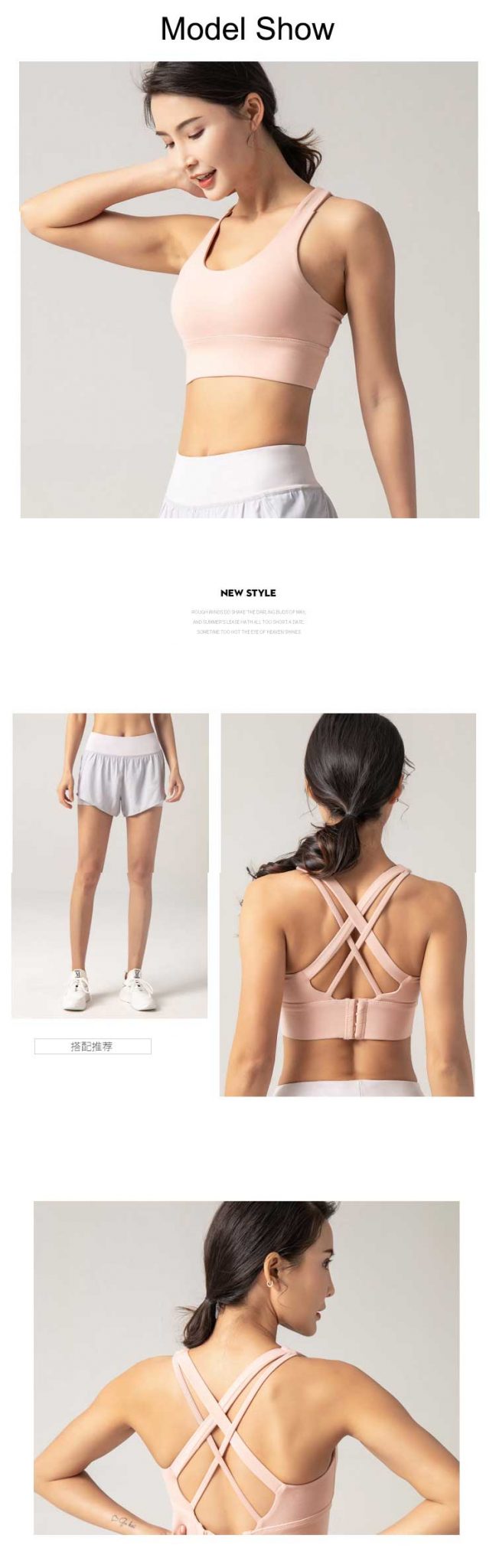 Back clasp sports bra Activewear manufacturer Sportswear Manufacturer HL