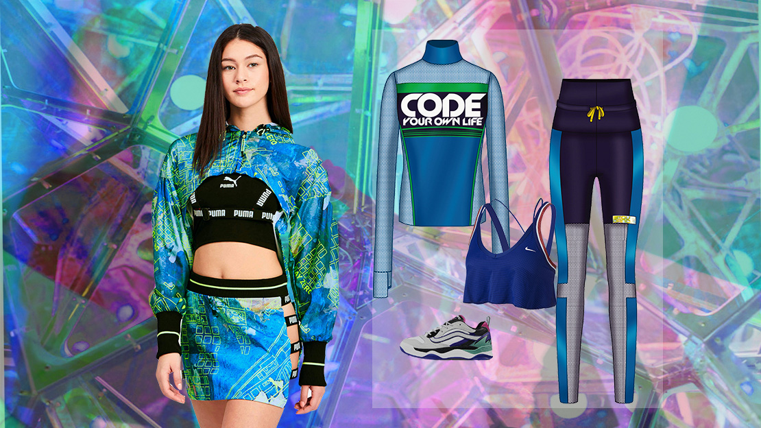 Retro-video-game-Women's-sportswear-group-collocation