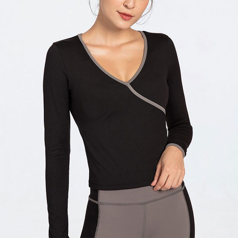 V neck workout shirts Activewear manufacturer Sportswear Manufacturer HL