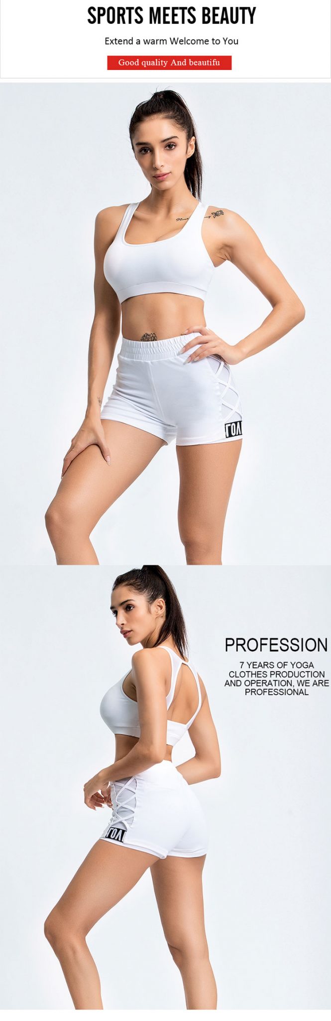 White athletic leggings Activewear manufacturer Sportswear