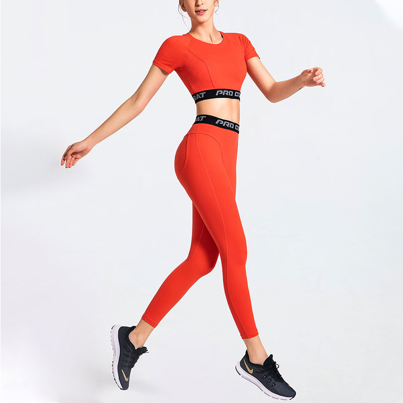 Red-workout-leggings
