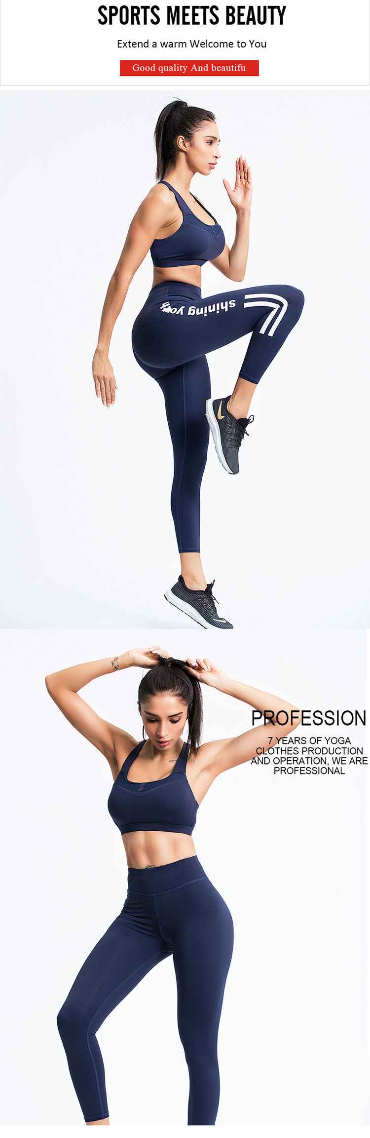 White-gym-leggings-use-power-blue-and-white-as-the-main-colors