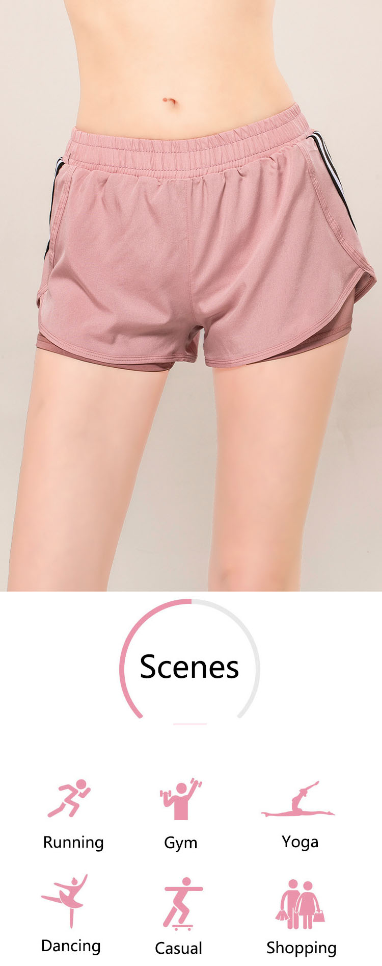 The knee-length sports sports shorts women have become the perfect choice for the midsummer season of this season.