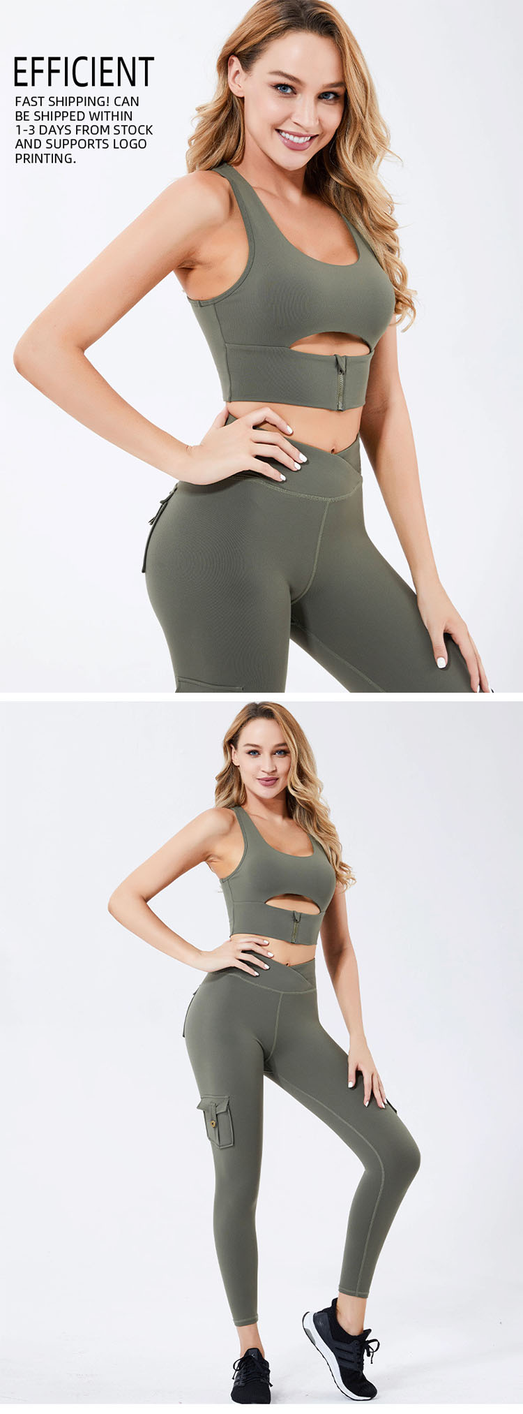 High-stretch fabric helps you build a sexy body.