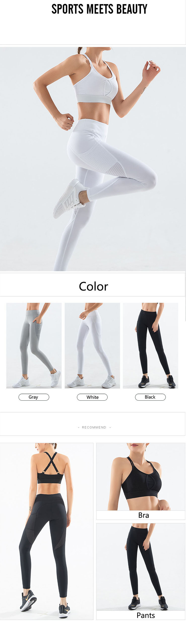 Crop leggings with pockets which is raised in a large size to show the effect of perfect proportions