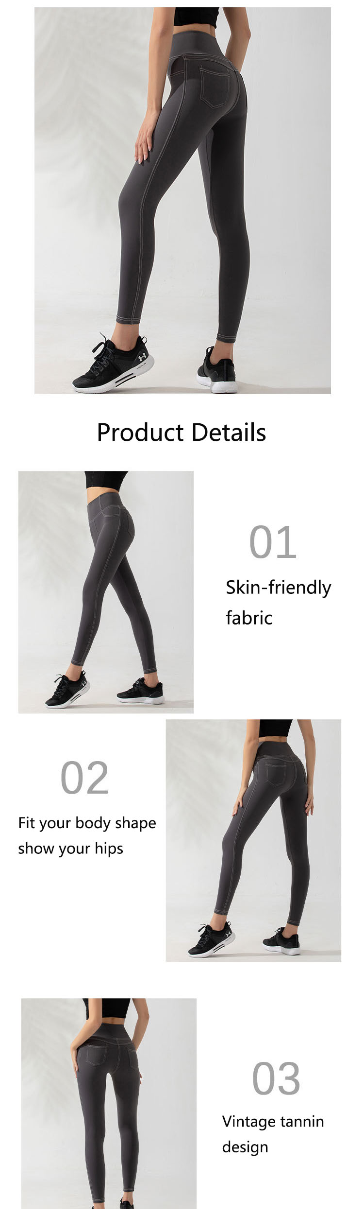 Fit yoga pants focus on natural traceable fibers