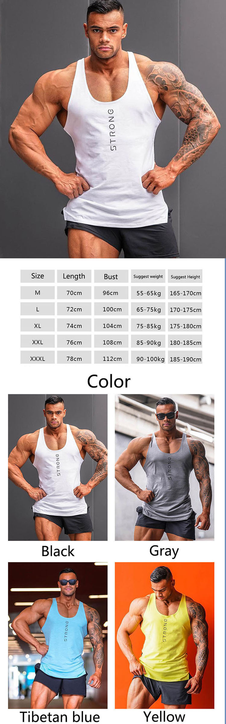 Gym vest tops mens design makes the style of the style