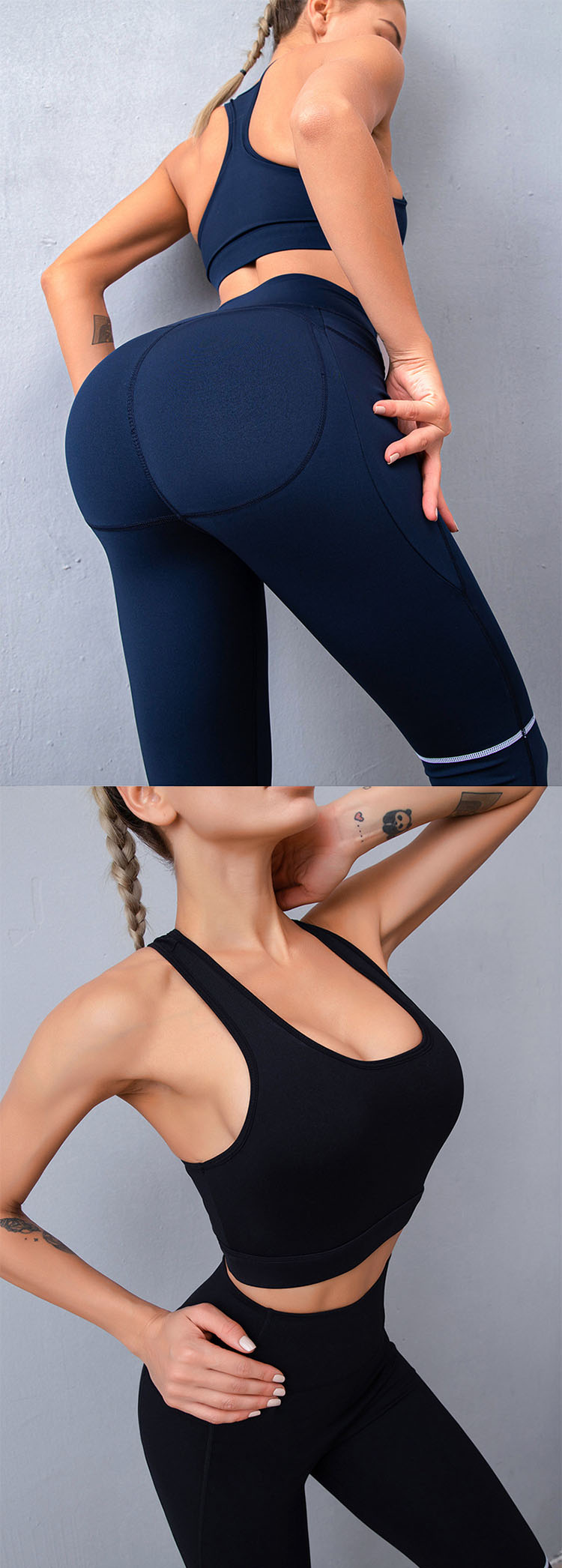 The 2022 spring and summer womens black gym leggings style focuses on creating a simple and long-lasting design