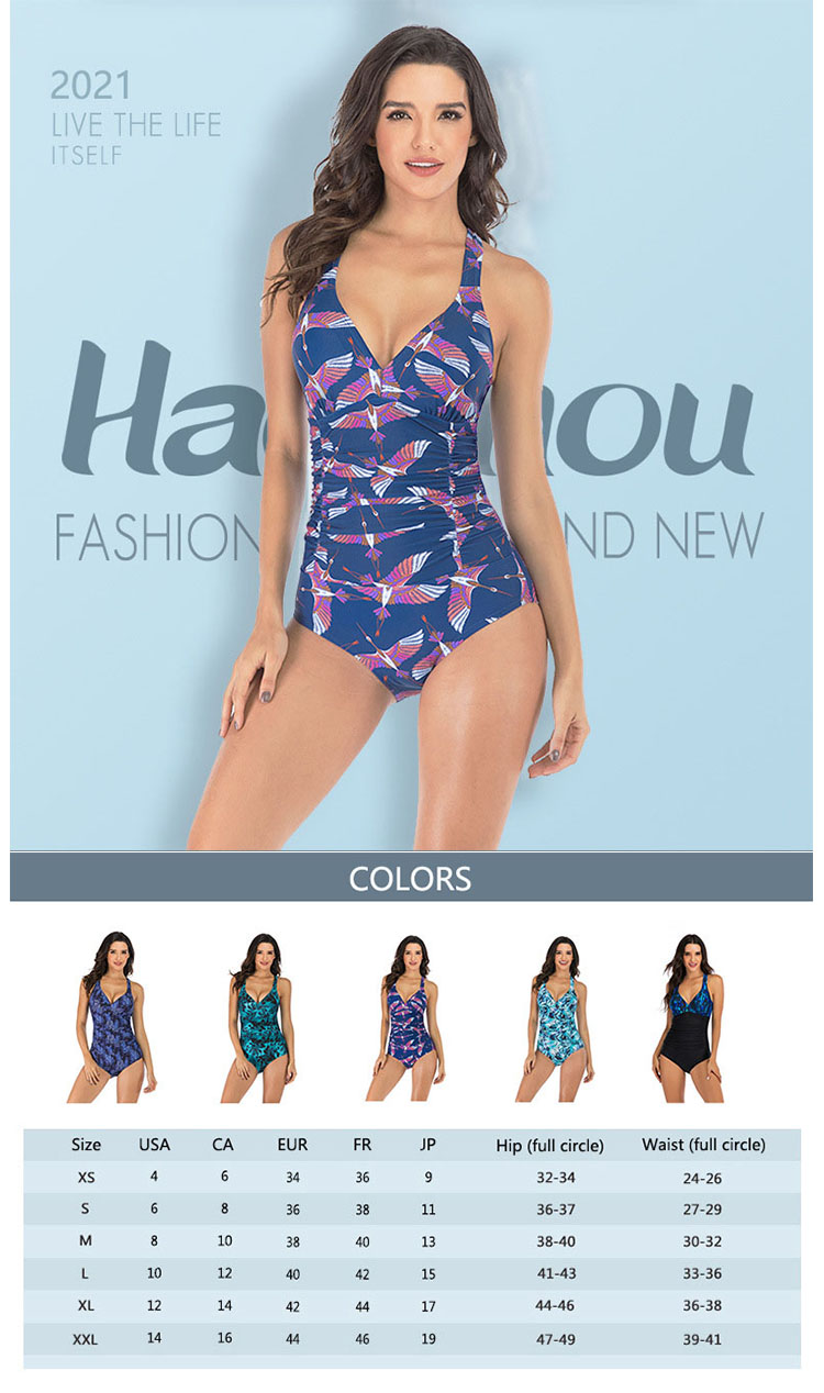 The contour of the leopard print swimsuit is highlighted by the edging of different colors