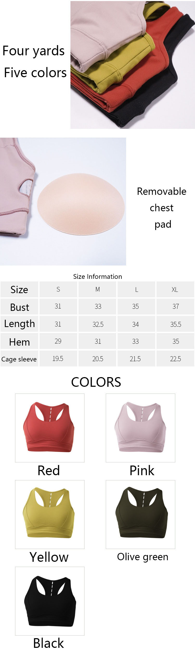 Red sports bra features