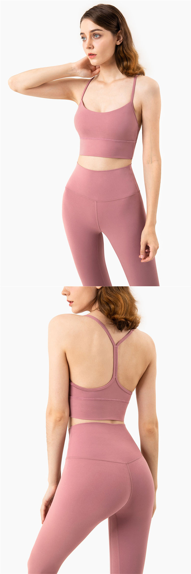 A sexy beautiful back is interwoven by delicate thin shoulder straps.