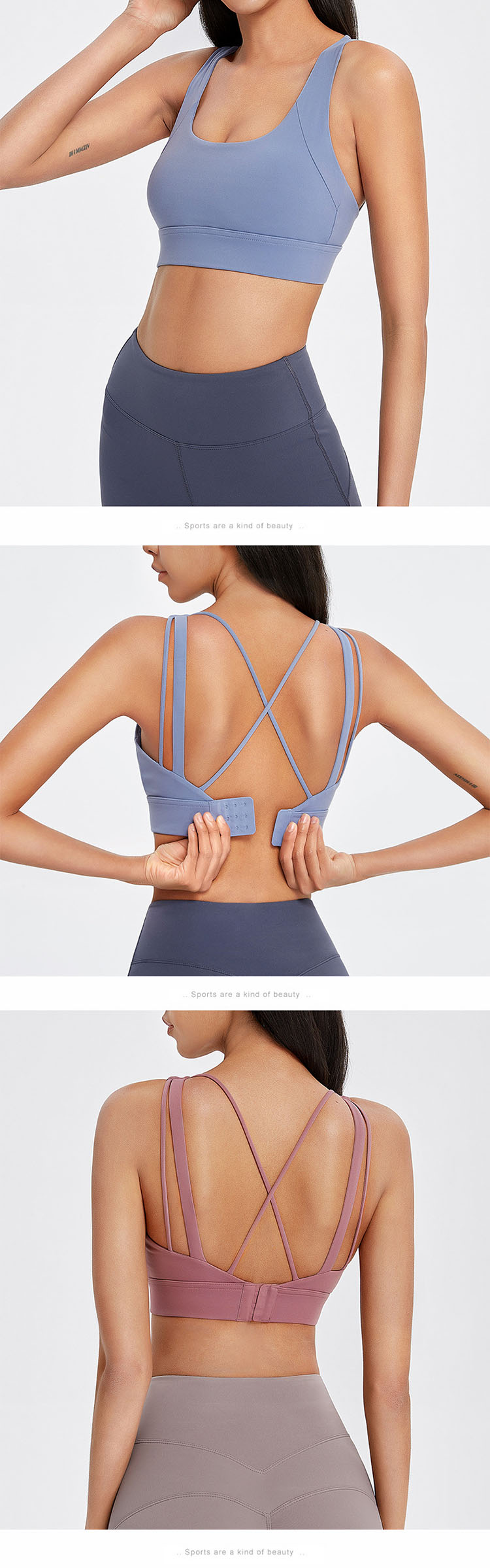 Cross thin straps to modify the back, showing a slim figure.