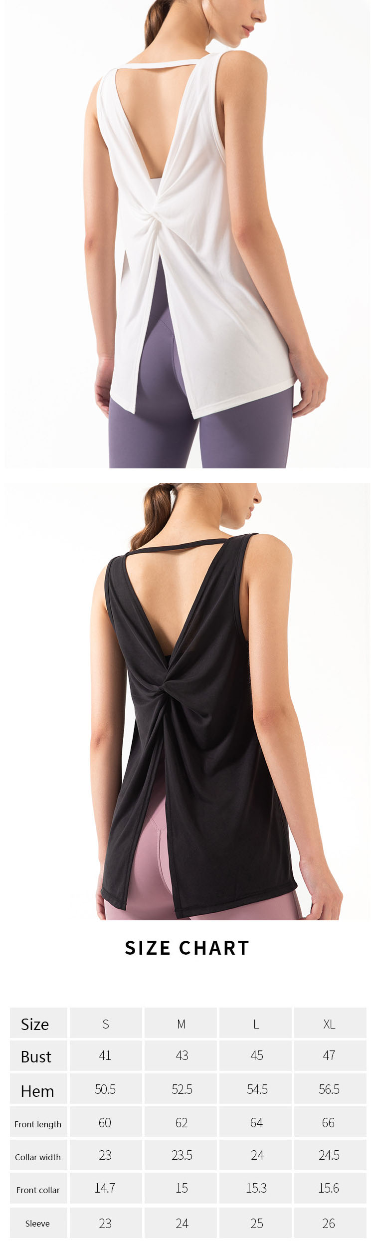 The typical two-piece split design of the back can be knotted at the hem to keep the air
