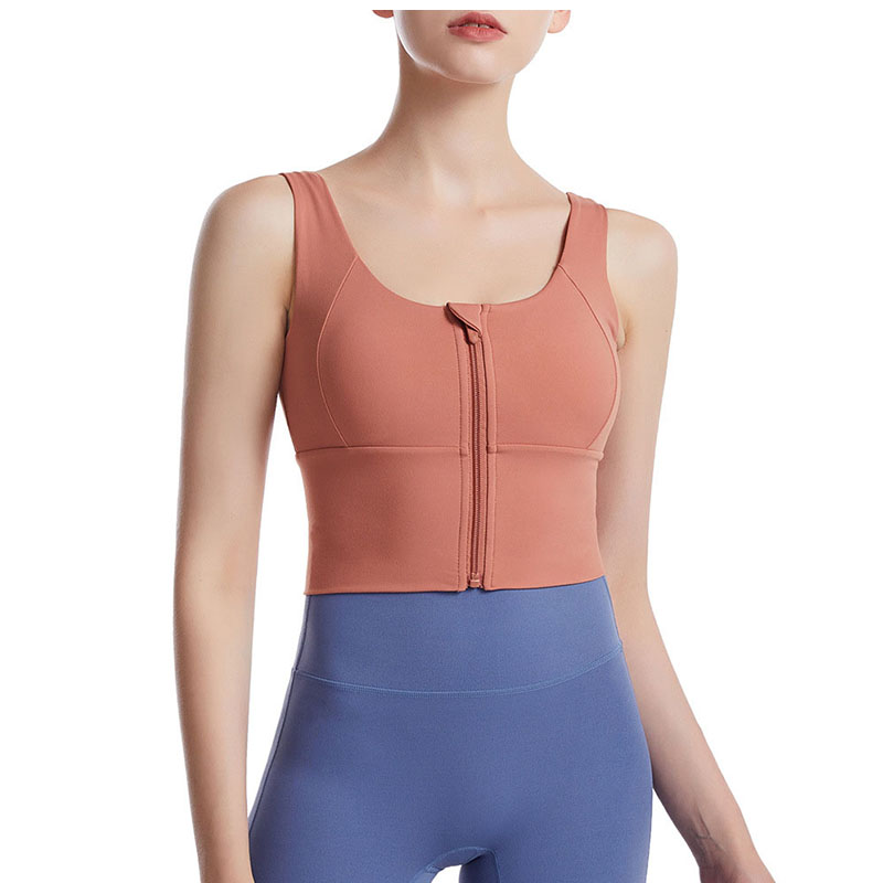 Zip up sports bra