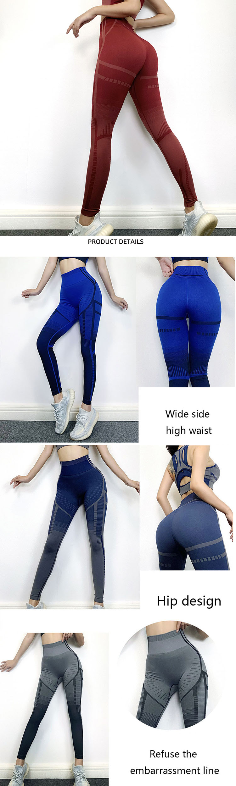 The general sleeves are usually designed on the leggings transparent sport