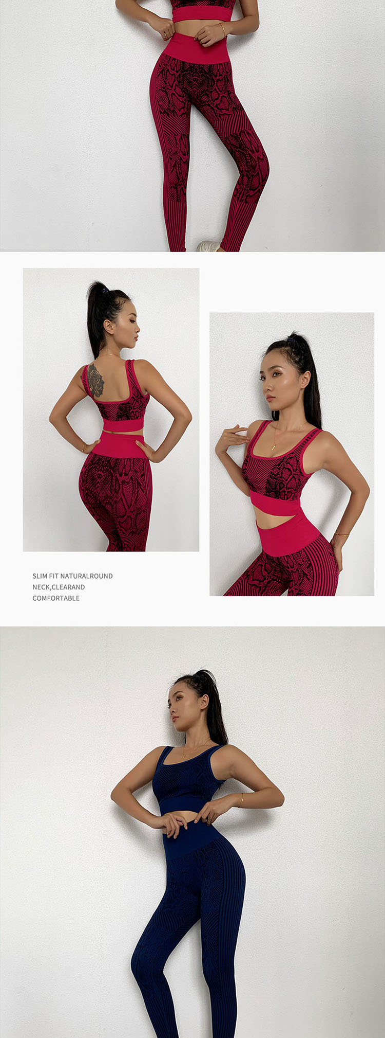 Three-dimensional tailoring to modify the figure. Skin-friendly and breathable, exercise is not sultry.