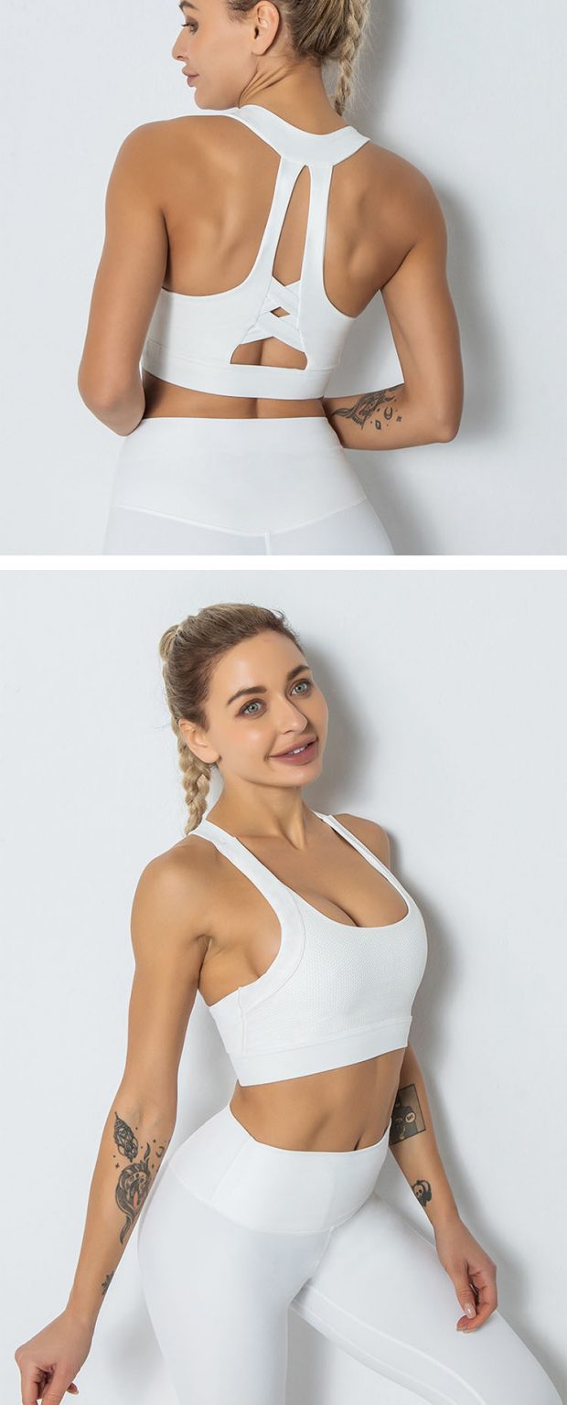 White padded sports bra Activewear manufacturer Sportswear