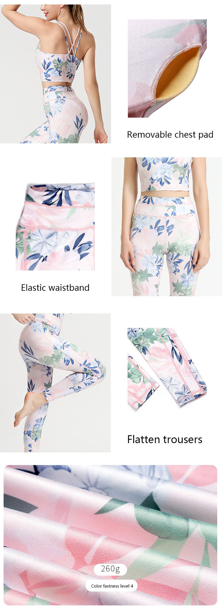 Flower yoga pants is a relatively common process in women's clothing design