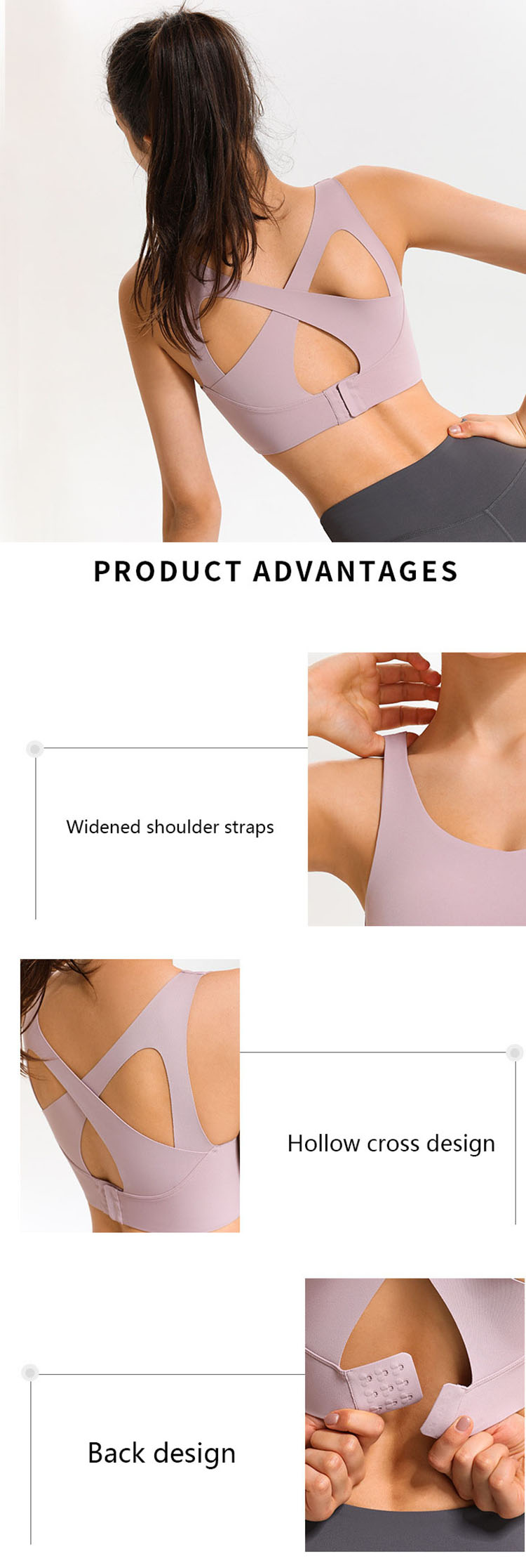 The best sports bra for large chest design on the chest or the cross-shaped back