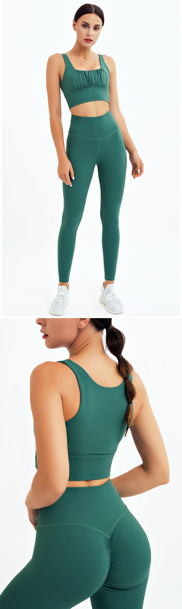 Green athletic leggings Activewear manufacturer Sportswear
