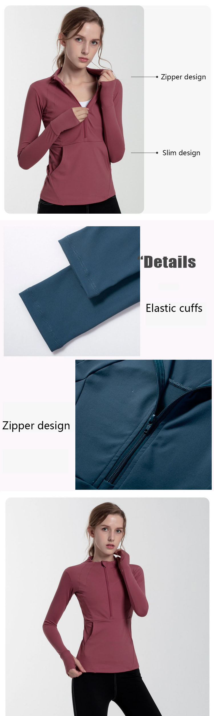 The zipper design is convenient to put on and take off, and exercise without burden.