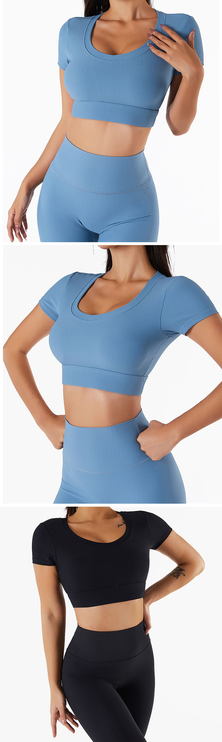 Comfortable stretch fabric is used to fit the body and exercise without burden.
