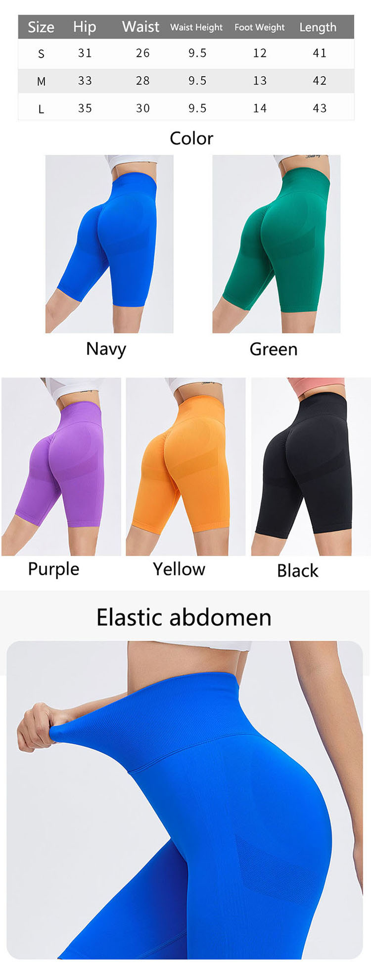 With the rise of multi-performance sports, purple yoga shorts improve the visual body shape