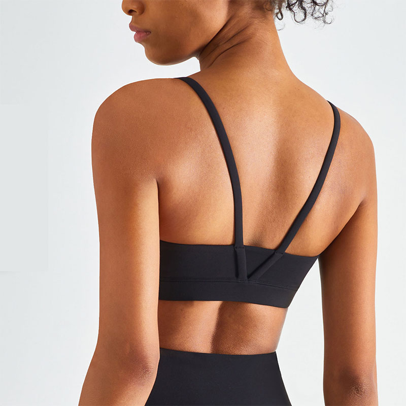 Plain black sports bra