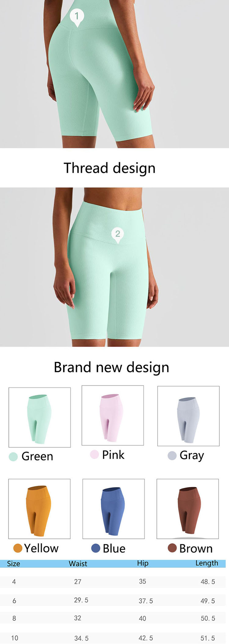 The thread decoration of lime green yoga pants is mainly subtle and low-key