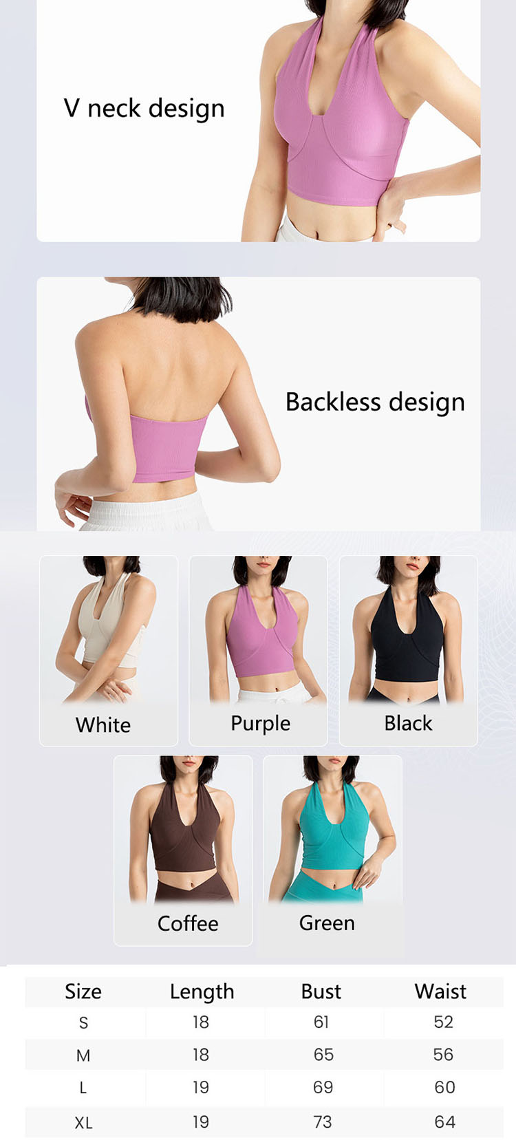 Halter neck sports bra is a common design point of summer underwear
