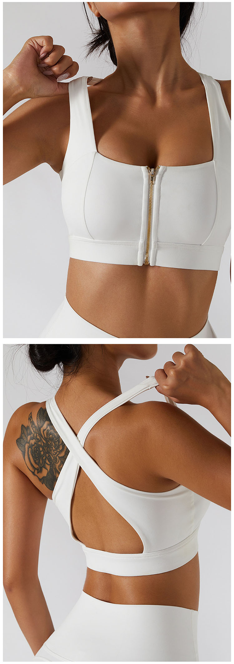 The crossed shoulder straps on the back are hollowed out and thin, breathable and comfortable.
