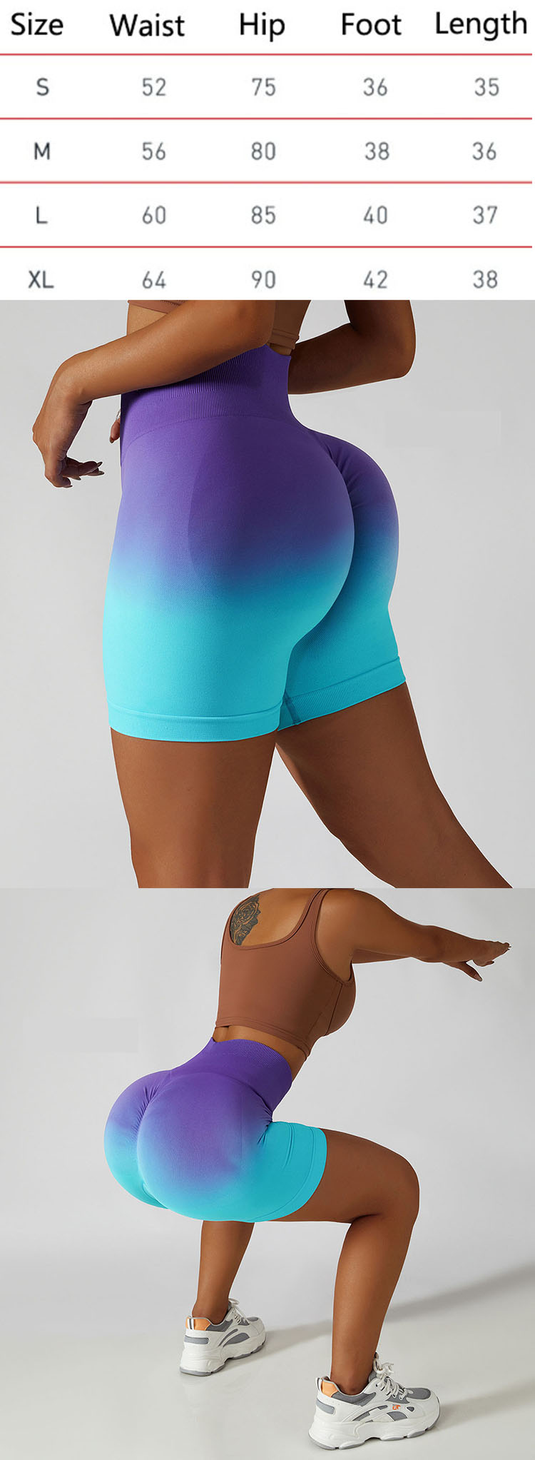 The application of gradient in colorful running tights is also very extensive