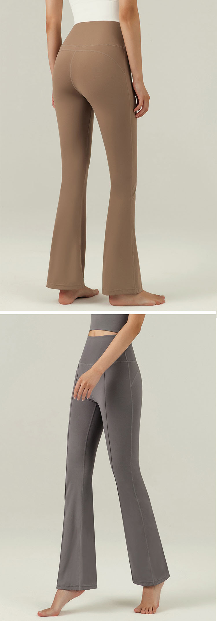 The trouser leg has a slim fit design, which modifies the leg line