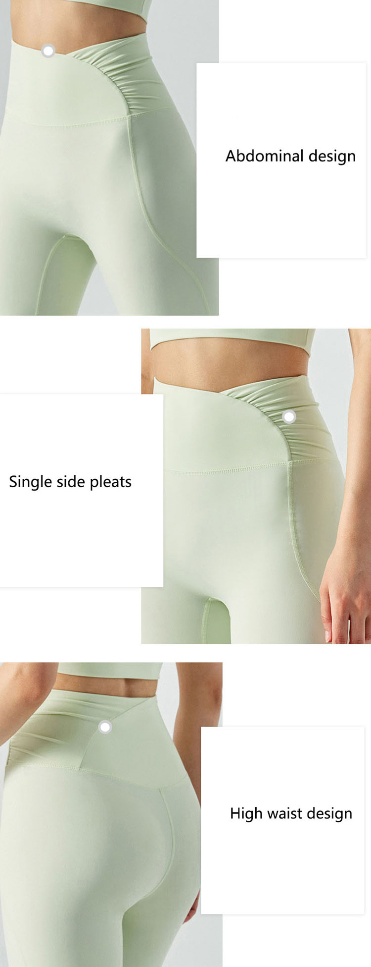 Good workout pants with folds on one side create completely different asymmetric folds