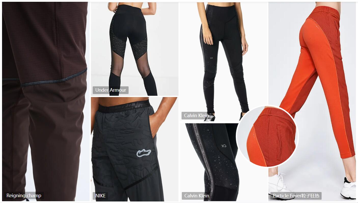 The exhibition of various materials should be prioritized in the design of sports tights